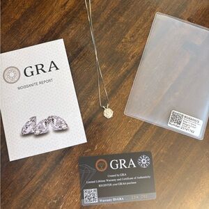 NEW 5 carat round, brilliant cut moissanite necklace